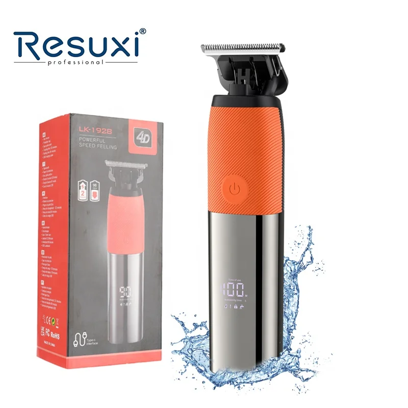 

Resuxi LK-1928 Т-образный триммер для мужчин, профессиональный USB-C с зарядкой, небольшой мощный триммер для волос с ЖК-дисплеем и электрическим IPX6