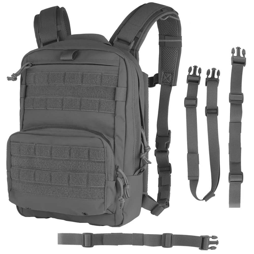 

TACGEAR Assault Double Zipper Pocket Hook Loop Backpack Compatible with Chest Rig Plate Carrier Vest JPC3.0 JPC2.0 CPC SPC AVS