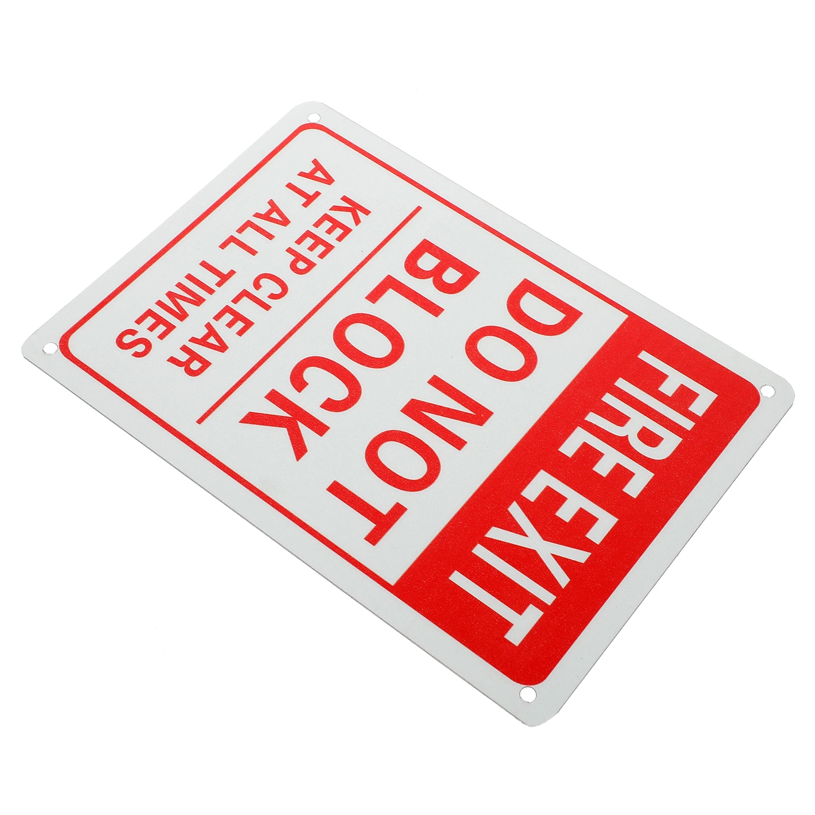 Fire Exit Sign Aluminum Alloy Emergency Safety Sign Do Not Block Door Warning Emergency Exit Label for Commercial Industrial Use