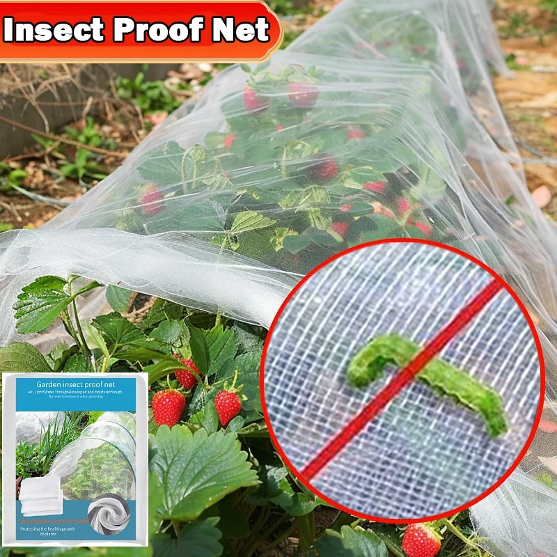 

Length10m/Bag 60 Mesh Garden Insect Proof Net Vegetables Fruit Care Cover Greenhouse Pest Control Anti-Bird Protective Net
