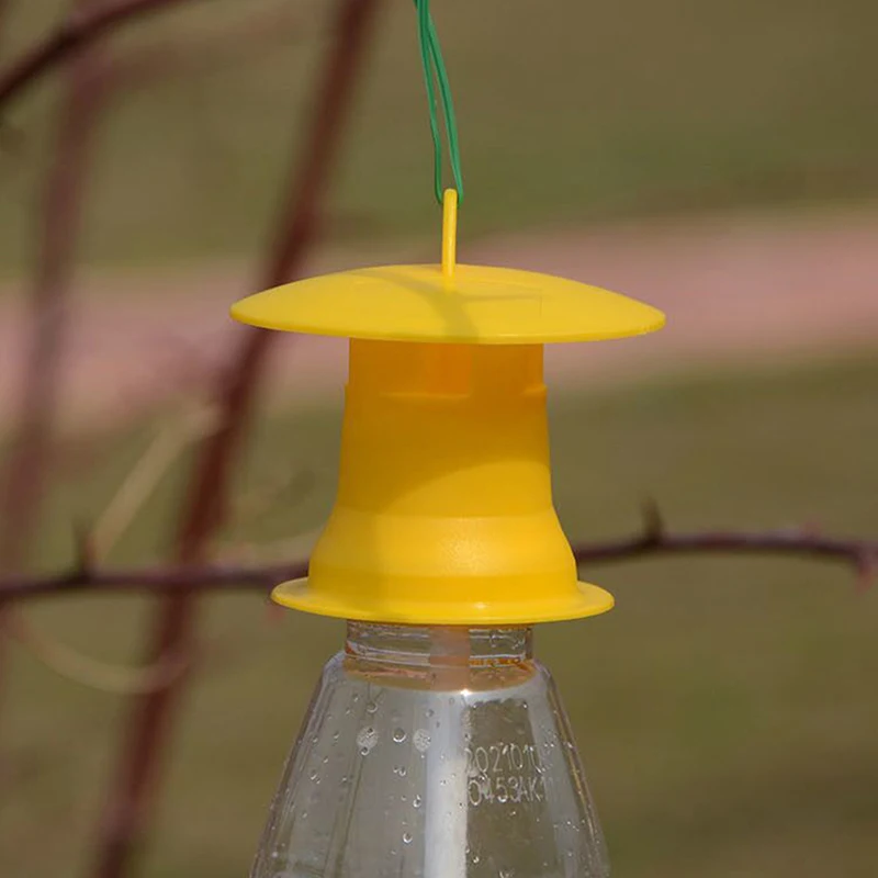 5 Buah Perangkap Lalat Buah Plastik Pembunuh Drofila Kuning Perangkap Fly Catcher Pengendalian Serangga Hama untuk Rumah Kebun Kebun