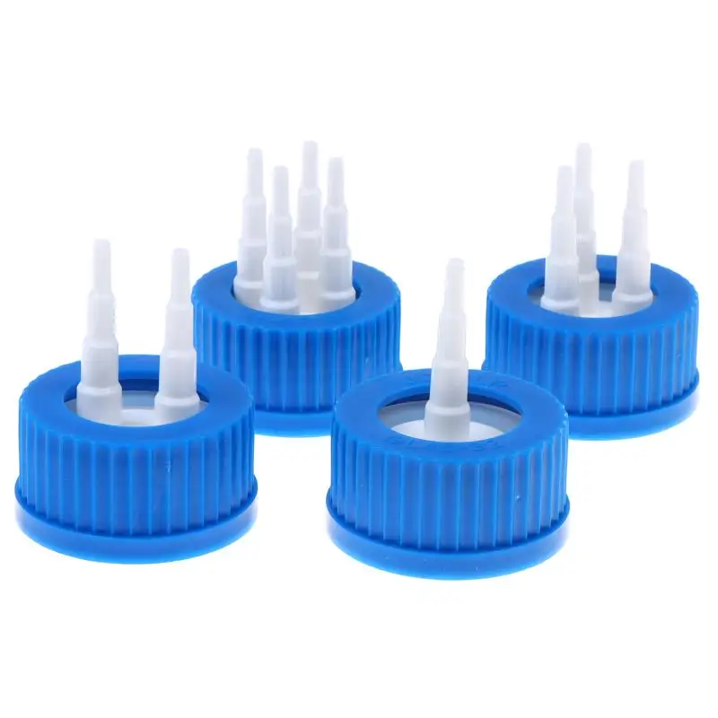 GL45 Feeding Bottle Safety Adapter Cap 1/2/3/4 Port Reactor Lid Excellent Sealing for Lab Chemical Reagent Containment Use