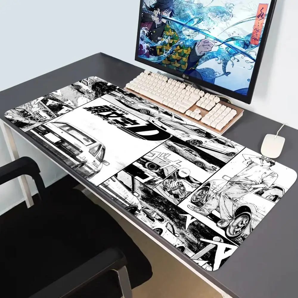 

Anime Initial D Keyboard Mats Gaming Mouse Pad Non-slip MausepadLarge Office Deskmat Black And White Art Rubber Mice Pad Carpet