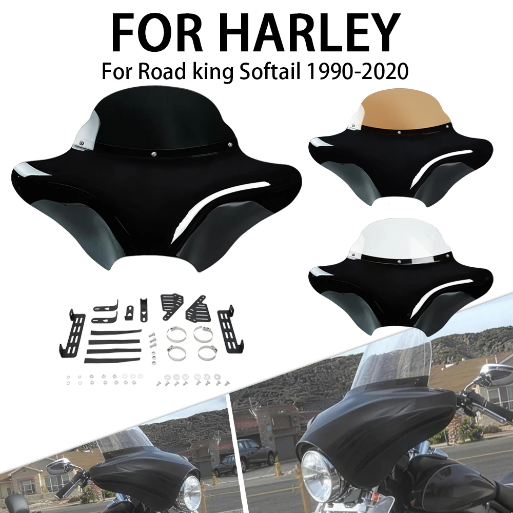 

Batwing Fairing Clear Windshield Trim & Front Outer Batwing Fairing For Harley Touring Road King FLHR 1994-2023 FLHRXS 2017-2025