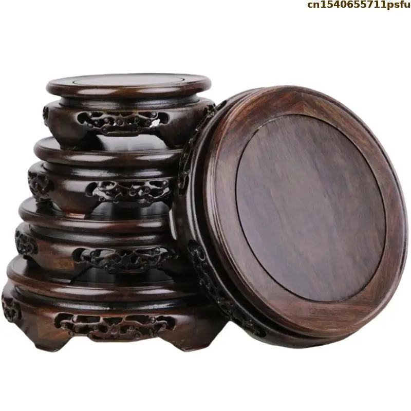 13-40cm Diameter Wooden Standing Flower Base Vase Flower Pot Sorting Table Display Stand Bonsai Holder Plant Shelf Garden Base