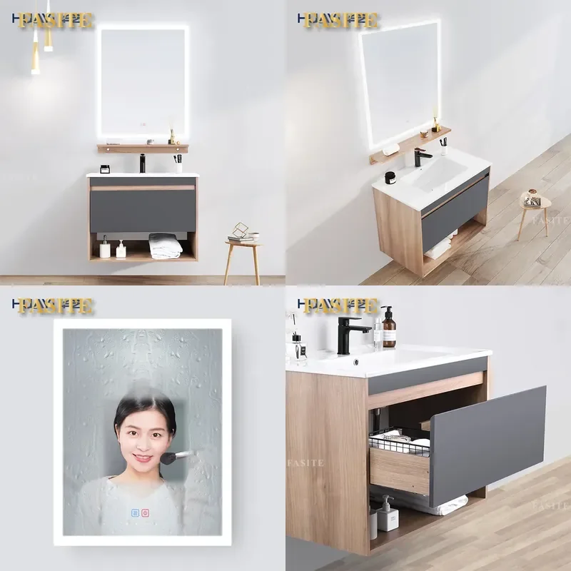 For Nordic Solid Wood Bathroom Cabinet Simple Wash Basin Vanity Unit Toilet Sink Table Modern Home Decor Storage Furniture