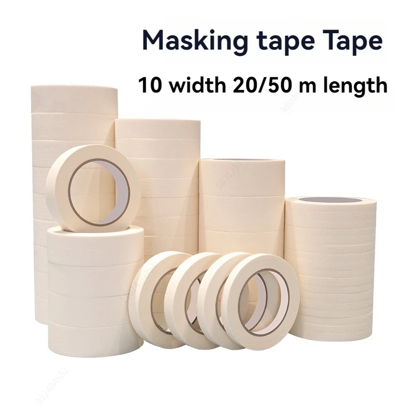 20m/50m Masking Tape White Writable Sealing Self Adhesive Tape Waterproof for Art Painting Sketch Car DIY Paper School Supplies image 2