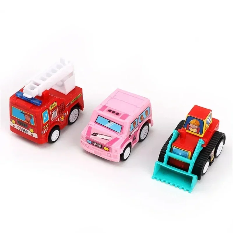 Mini Tractor Car Toy Pull Back Car&4Pcs Inertia Sanitation Truck Models Kid Toys Engineering Vehicle Fire Truck Inertia Car Gift