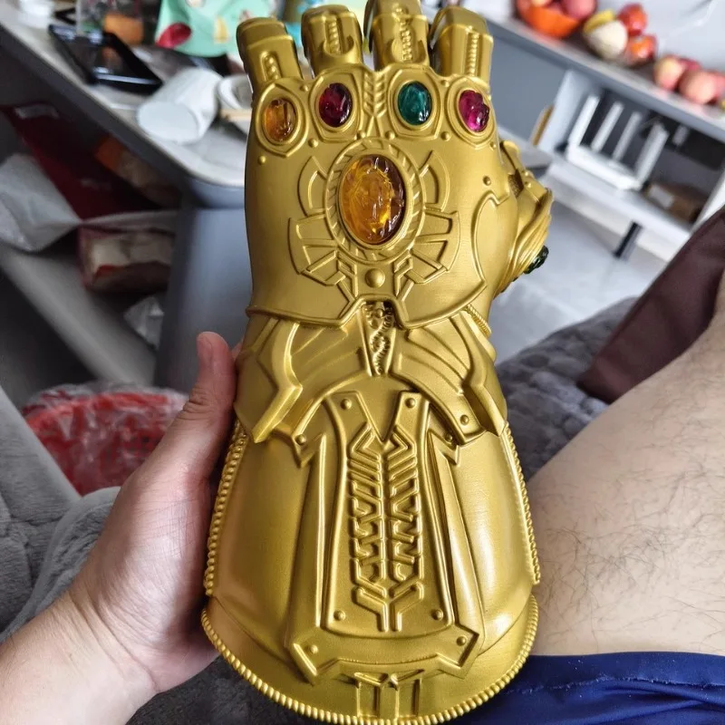 34 cm kindermaat cosplay rekwisieten cosplay oorlog infinity handschoen Thanos handschoenen LED licht edelsteen arm fancy kostuum partij anime prop