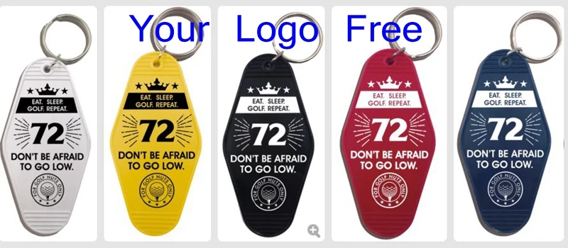 70PCS Custom Logo Free 33colors  Plastics Hotel Motel Movie Key Chains DIY Tag Pendant Keychain Keyring Mail Box Gifts