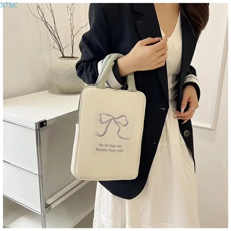 X7XC حقيبة كمبيوتر محمول مقاومة للماء مع مقبض حقيبة كمبيوتر محمول كم رقيقة حقيبة حمل الكمبيوتر غطاء حقيبة الكمبيوتر الهدايا