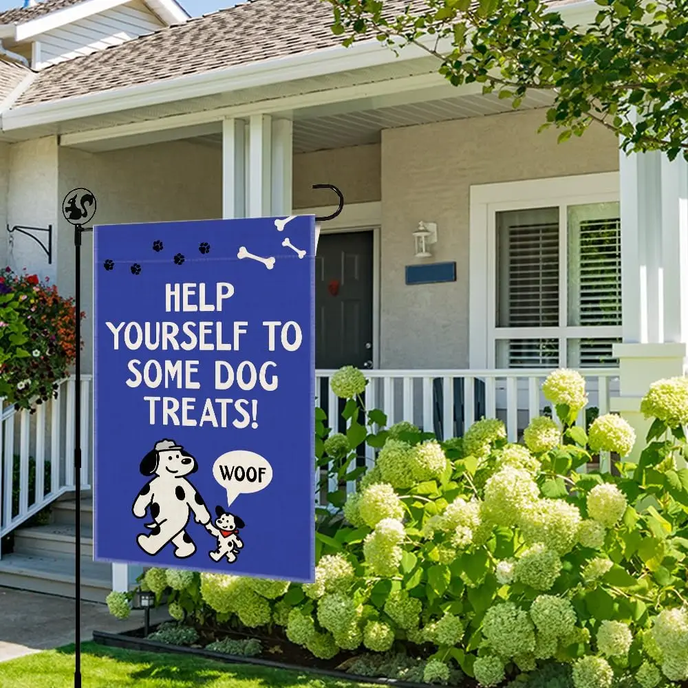 Help Yourself To Some Dog Treats Garden Flag, Double Sided Farmhouse Outdoor Lawn Decor Yard Flag, Rustic Pet Treat Station  ZZM