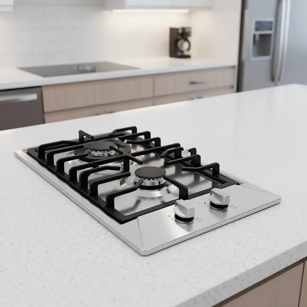 12-inch Dual Sealed Burner Gas Cooktop - Natural Gas/LPG Convertible, Stainless Steel