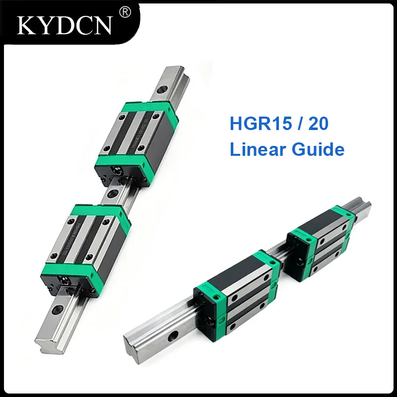 HGR15 HGR20 Linear Guide Kit 15mm 20mm 2pcs Rail + 4pcs Slider HGH15CA HGH20CA Block 200-550mm for CNC 3D Printer Parts