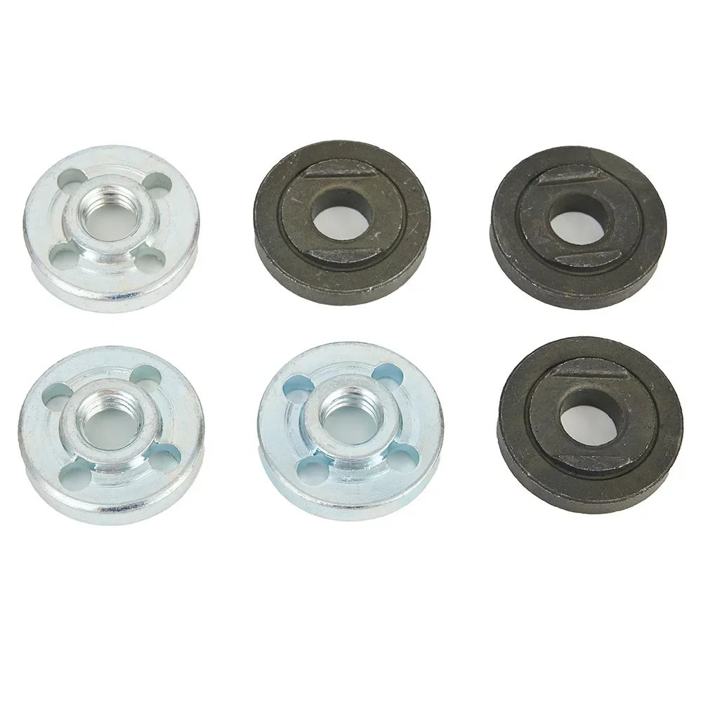 Aço Lock Nuts Flange Nut, Inner e Outer Kit, Angle Grinder Tool, Preto e Prata Acessórios, Alta Qualidade, 6 Pcs