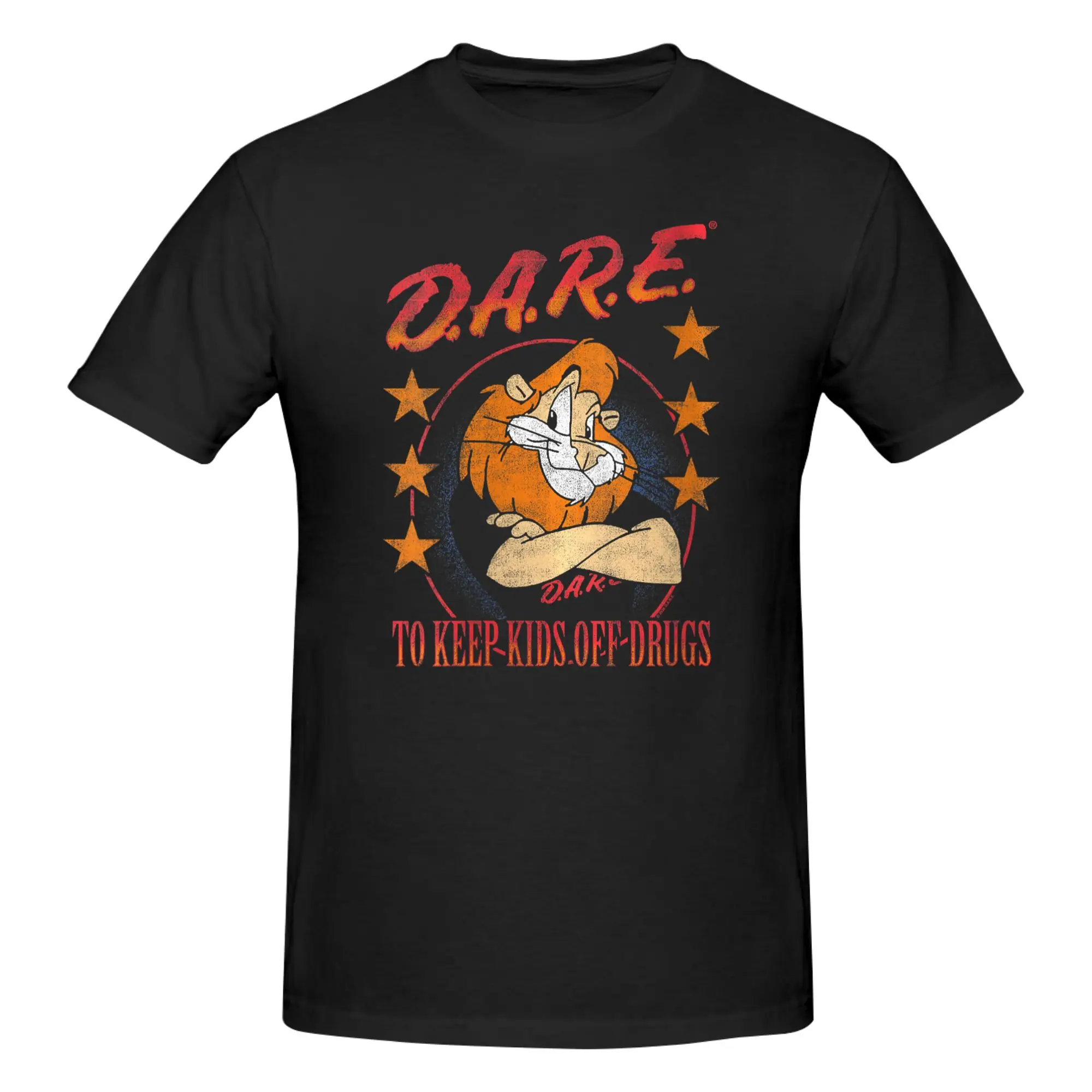 1 Piece No Drugs Lion Novelty 100% Cotton T-Shirt Darin Lion Tees Tops For Men