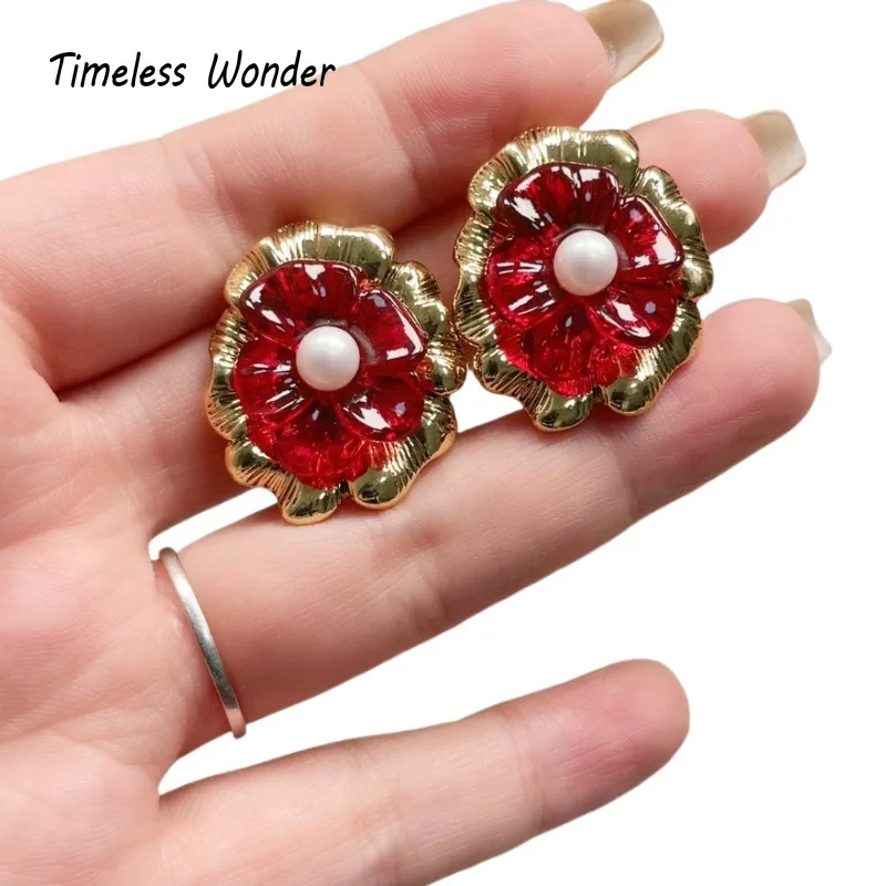 

Timeless Wonder Fancy Zircon Geo Floral Clip on Earrings for Women Designer Jewelry Trendy Ins Rare Cute Vintage Top Mix 2264