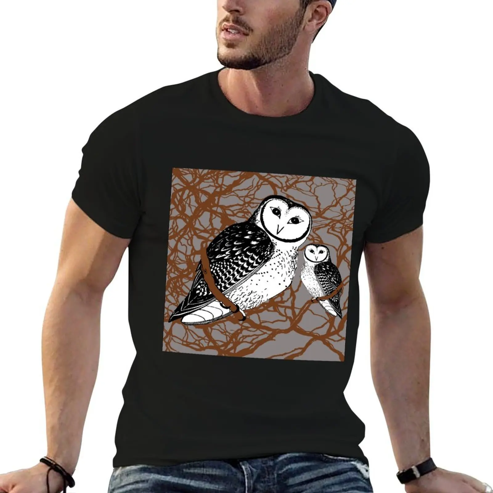 Pair of Tasmanian Masked Owls - Endangered T-Shirt man t shirt heavy cotton man t shirts for men T-Shirt