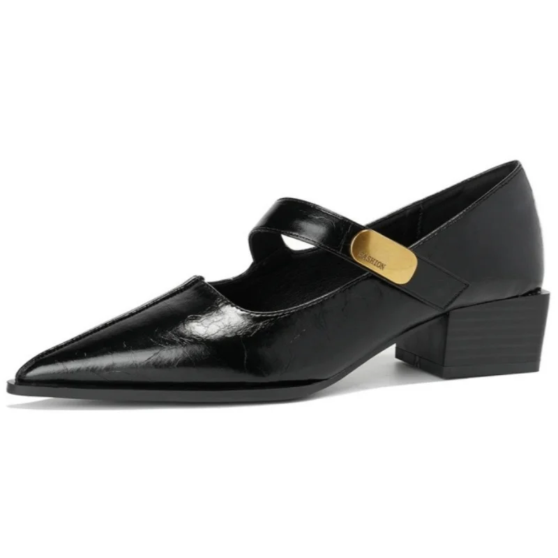 

Женские туфли-лодочки с острым носком на грубом каблуке, однотонные пикантные темпераментные женские одинарные туфли, модные крутые женские сандалии высокого качества