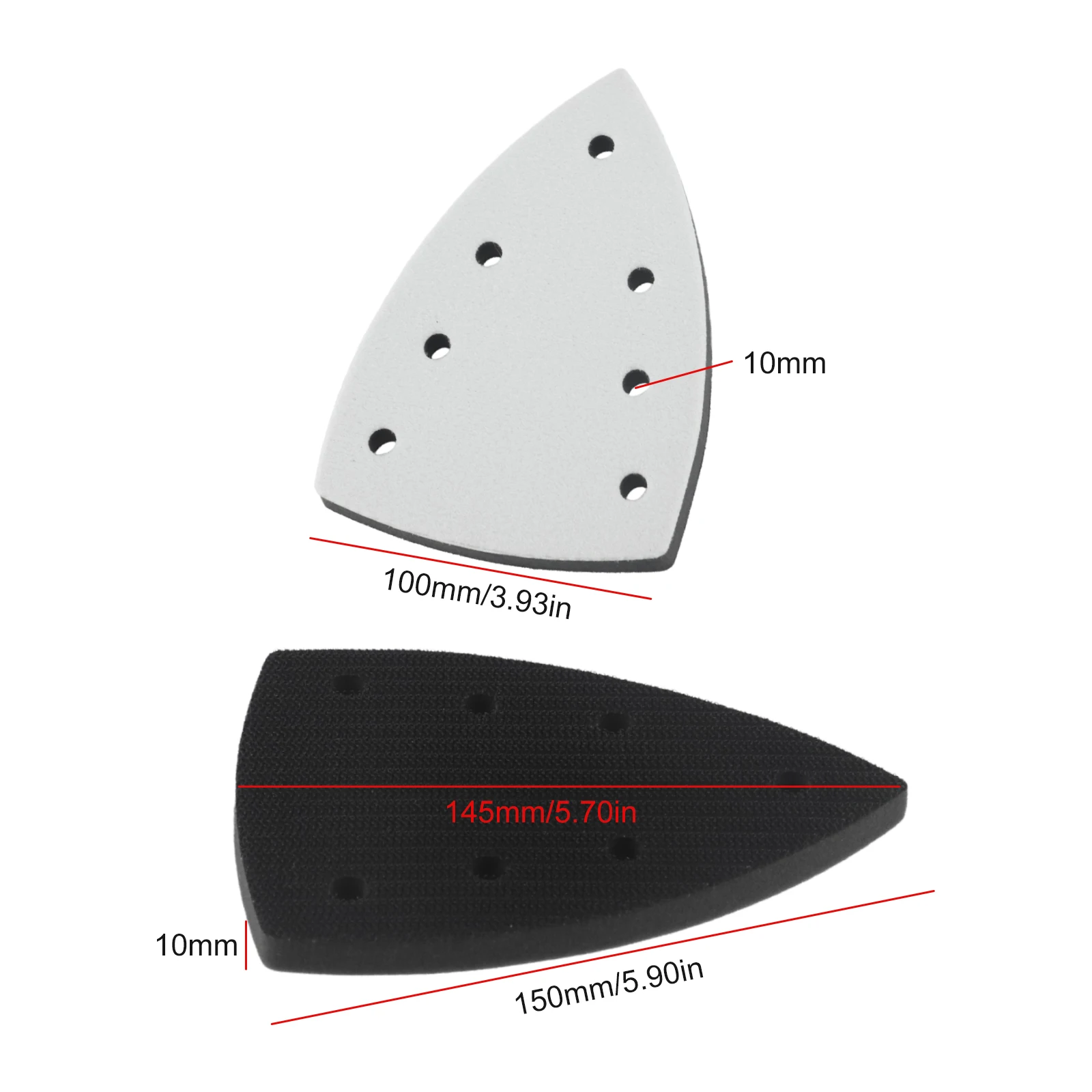 1pc platorello abrasivo Hook And Loop tamponi abrasivi triangolari 7 fori tampone di supporto per carta vetrata tampone di fissaggio per levigatrice utensili elettrici