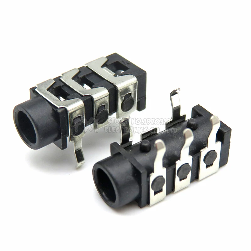 10PCS PJ-313 PJ313 DIP 5Pin 3.5mm Female Audio Connector Stereo Black Headphone Jack