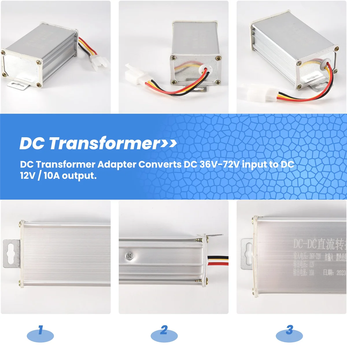 Electronic Transformer DC 36V 48V 60V 72V to 12V 10A Electric Bicycle Converter Adapter Down Transformer image 4