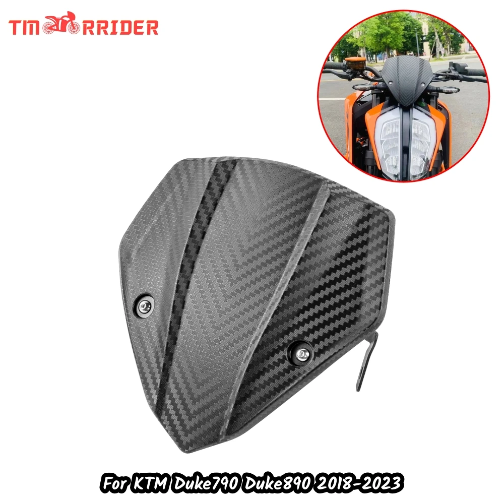 

For KTM DUKE 790 890 Motorcycle Windshield Windscreen Duke790 Duke890 Wind Shield Air Deflector 2018 2019 2020 2021 2022 2023