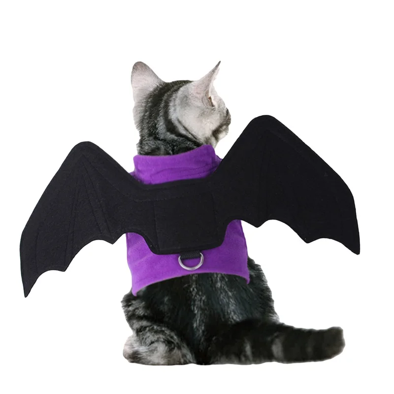 Pet Cat Clothes Bat Wings Funny Dog Costume Artificial Wing Pet Cosplay Prop Vests Halloween Clothes Cat Dog Costume Pet Supplie