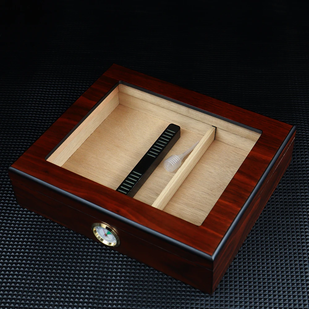 

Brown Cedar Wood Cigar Travel Humidor Box W/ Humidifier Hygrometer Cigar Humidor Portable Cigar Case Sigaren Box CH-005