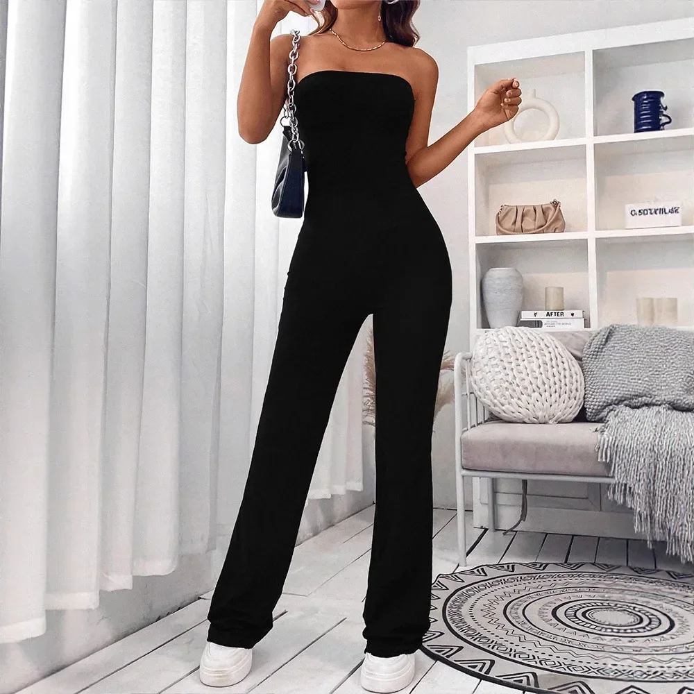Sexy Spicy Girl Bandeau Lange Hosen Einteilige Reine Farbe frauen Kleidung Unabhängige Station Sommer Neue Ankunft