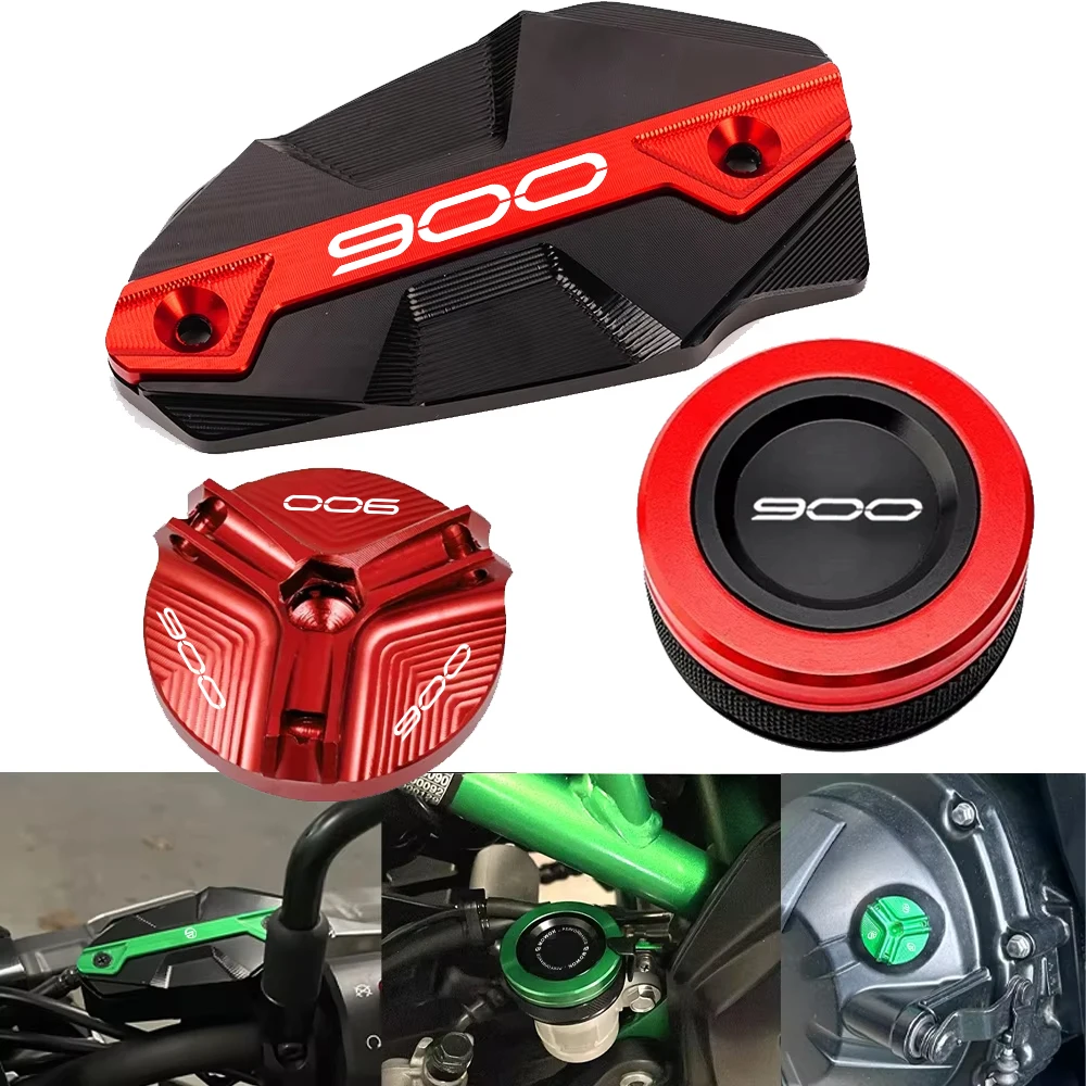 For Kawasaki Z900 Z650 Z650RS Ninja650 Versys650 2017-2024 Motorcycle Rear Front Brake Fluid Reservoir Cap Oil Filler Cap Plug