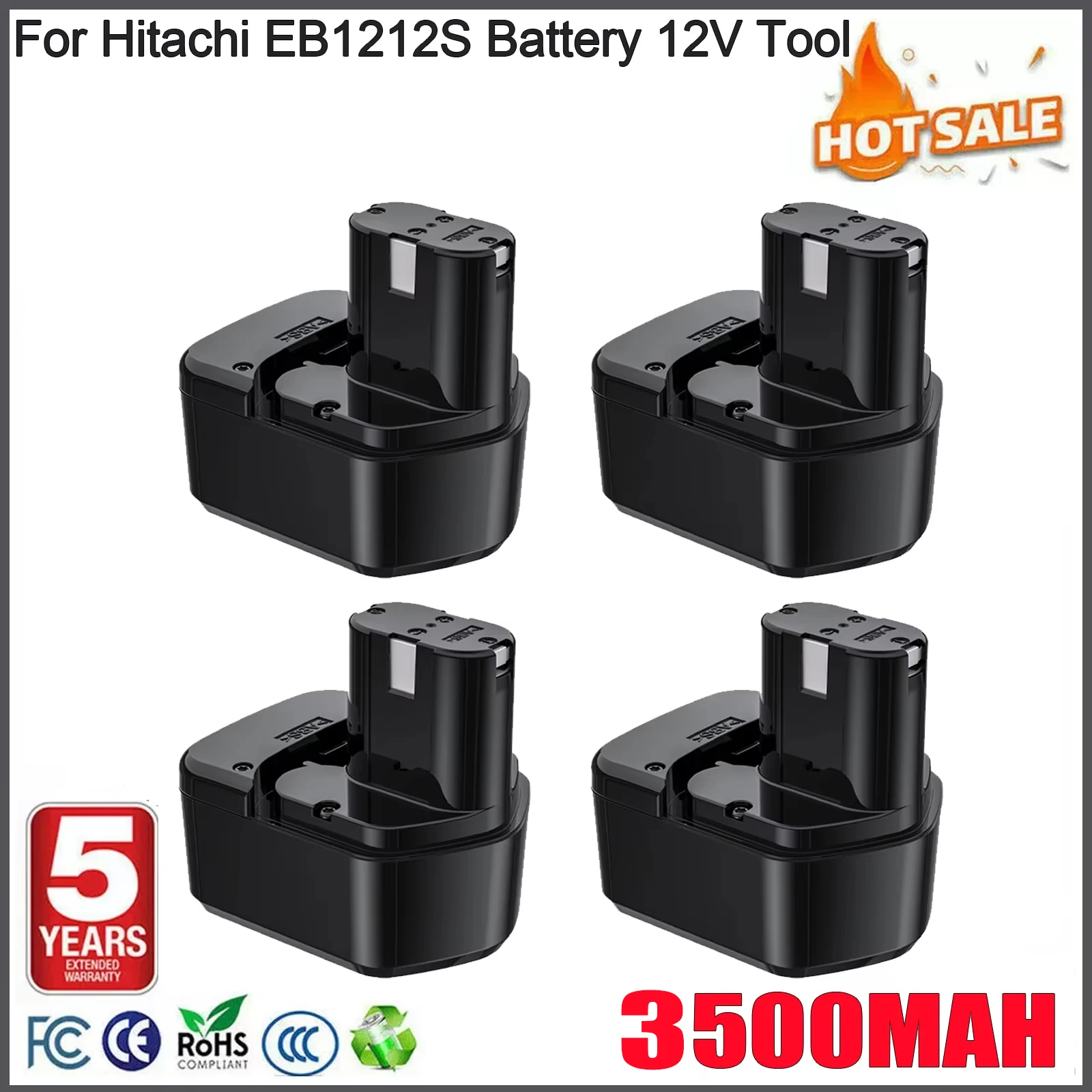 Image of 4500mAh Ersatzakku für Hitachi 12V Werkzeug EB1212S, kompatibel mit Hitachi EB1212 EB1212S EB1214S EB1220BL Akku-Bohrschrauber