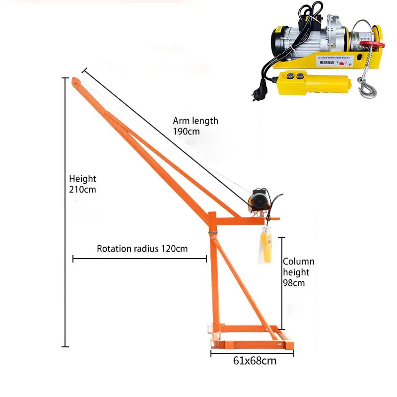 250kg 12m Lifting Hoist Electric Feeding Elevator Building Decoration Small Lifting Crane Household Electric Hoist Crane