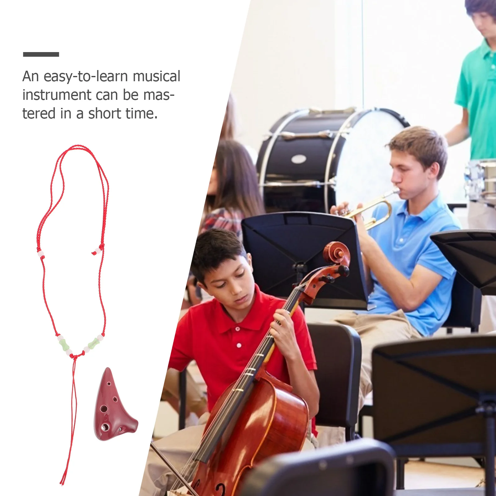 

6 Hole Mini Ocarina in Vintage Style Made of Premium Dolomite Small Size Lightweight Easy to Carry Perfect Beginner Kids Music