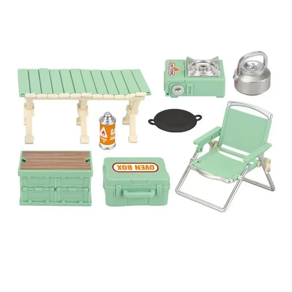 Multicolor Miniature Camping Set Micro Landscape Fairy Garden Mini Outdoor Folding Chair Dollhouse Model Photo Props