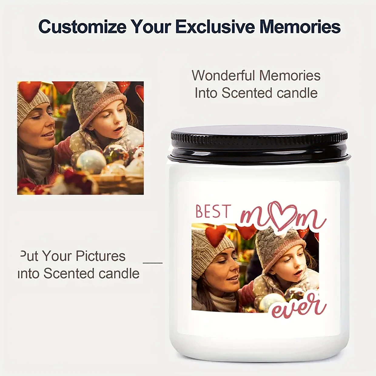 

7oz(200g) Personalized "Best Mom of All Time" Aromatherapy Candle Customized Photo, Mother's Day, Birthday, Christmas Gift,