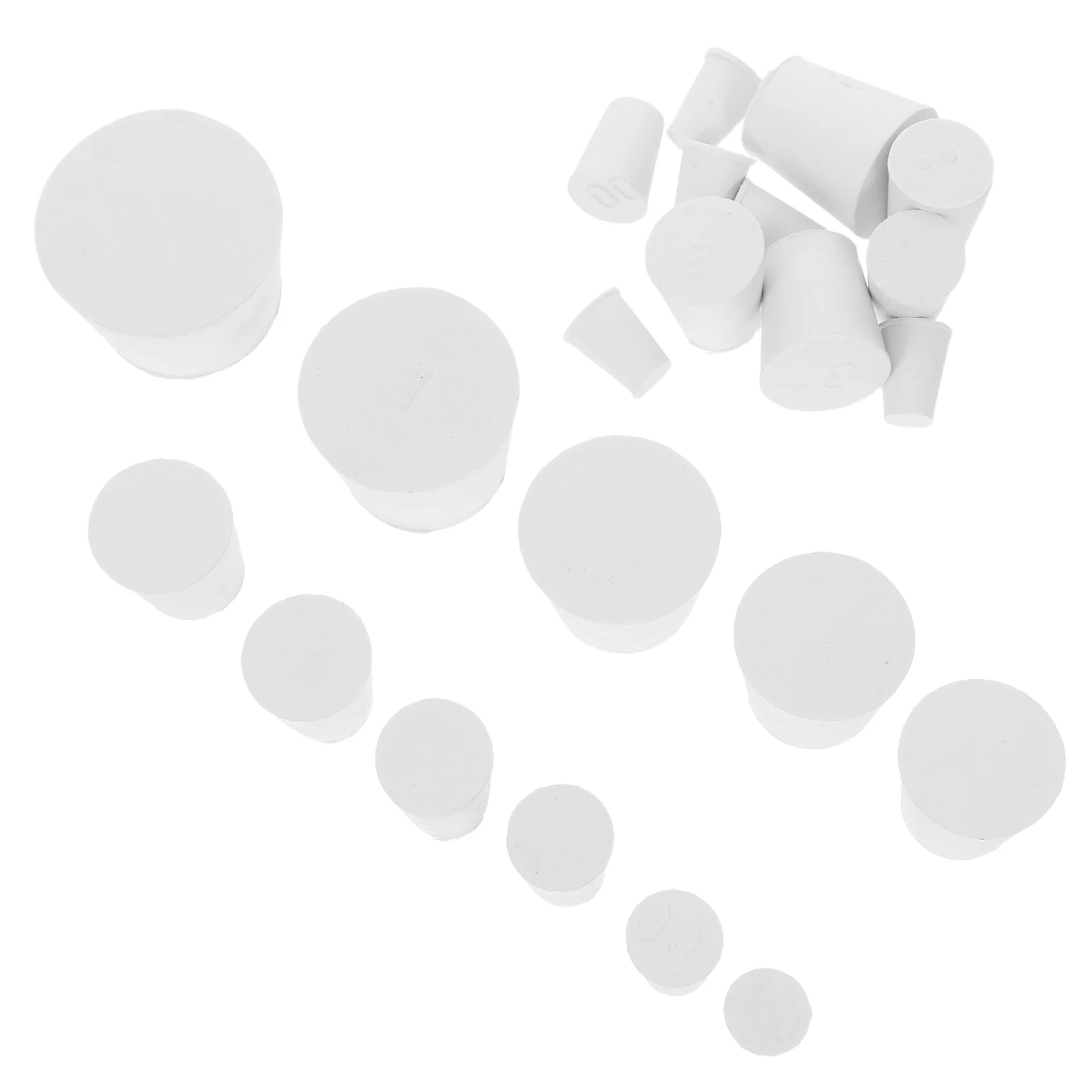 

22 Pcs Sealing Plug Experimental Bottle Elasticity White Rubber Tapered Stoppers