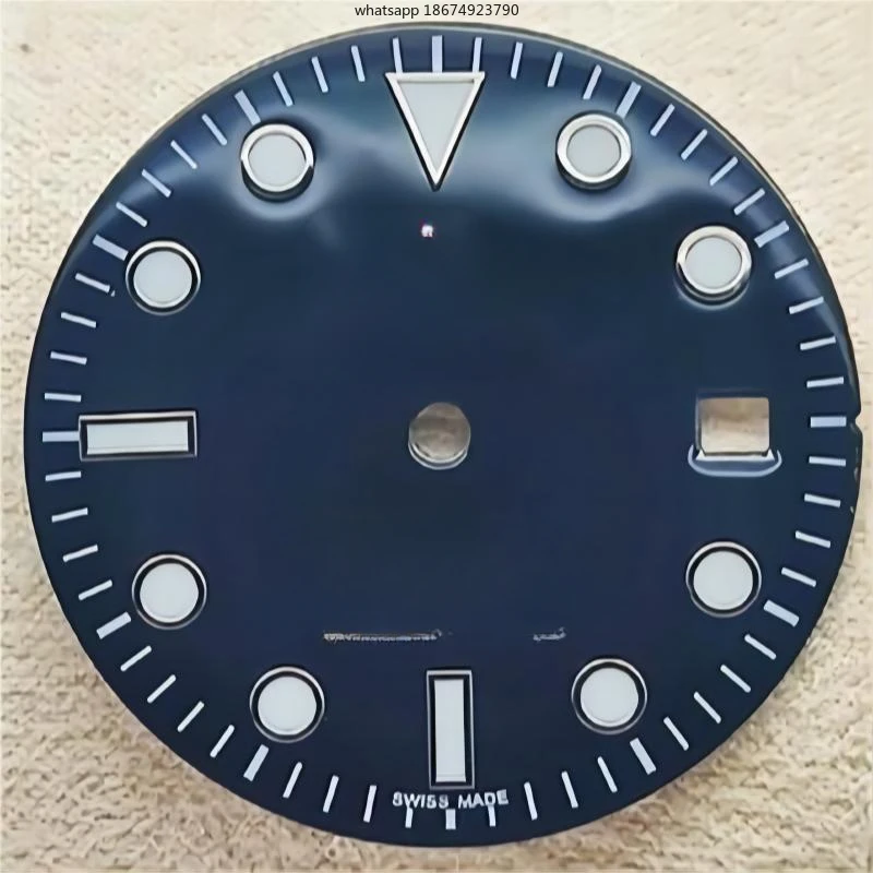 2836 blue-green luminous mechanical watch hand dial 2824 modified unrecorded face plate ice blue light diameter 29MM