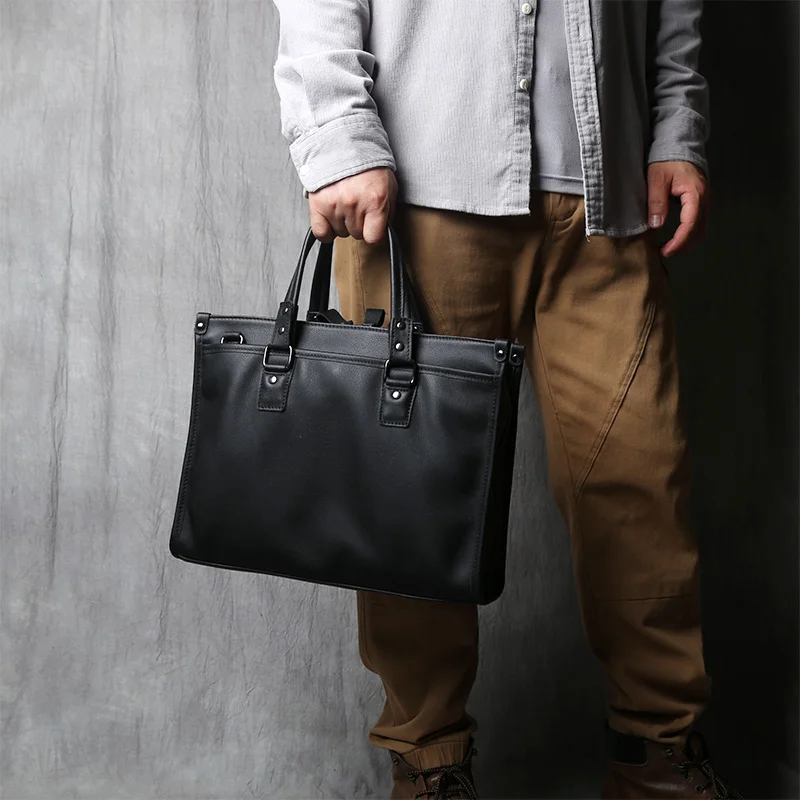 NZPJ Echtem Leder Männer Aktentasche Natürliche Rindsleder Casual Handtasche Weiche Leder Business Schulter Tasche Für 16 Zoll Laptop – Detail 5