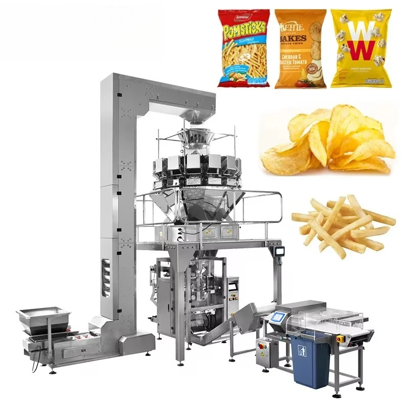 Vertical Packing Machine with 14 Head Weigher for Dry Fruit Nut Snack Food Filling Sealing Line Custom