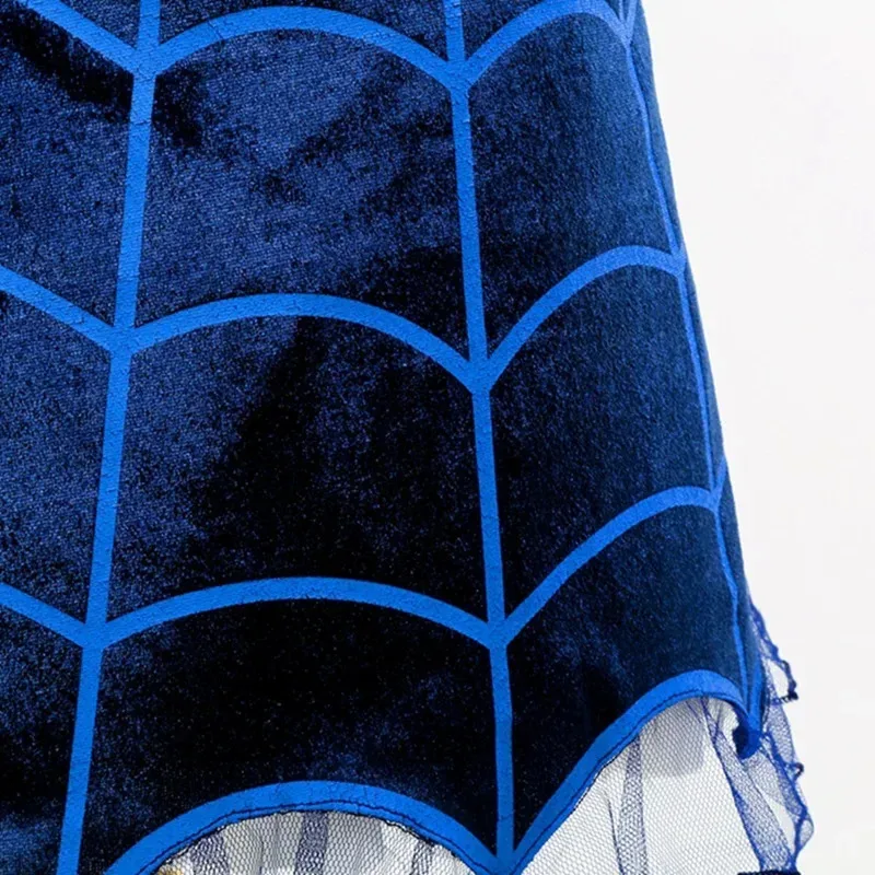 

CyEnsemble синяя короткая юбка с рисунком вампира для маленьких девочек, группа для сауны, перчатки с крыльями, косплей на Хэллоуин