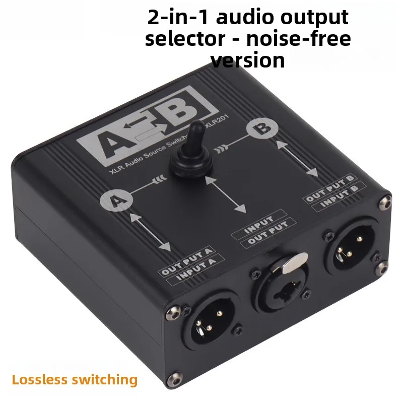 Microphone Computer 2-in 1-out Audio Switcher AB Signal Selector Balanced Signal 1-in 2-out or 2-in 1-out