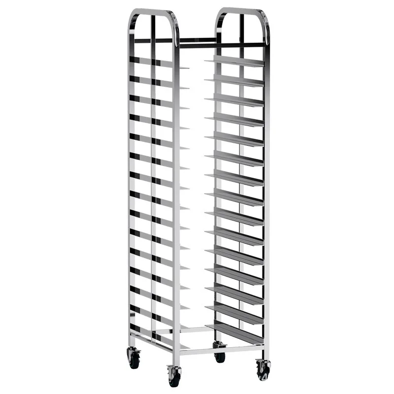 

Commercial Bakery Racking Trolley Bun Tray Cart With Wheels Hotel Restaurant Stainless Steel GN Pan Bakery Tray Rack Trolley