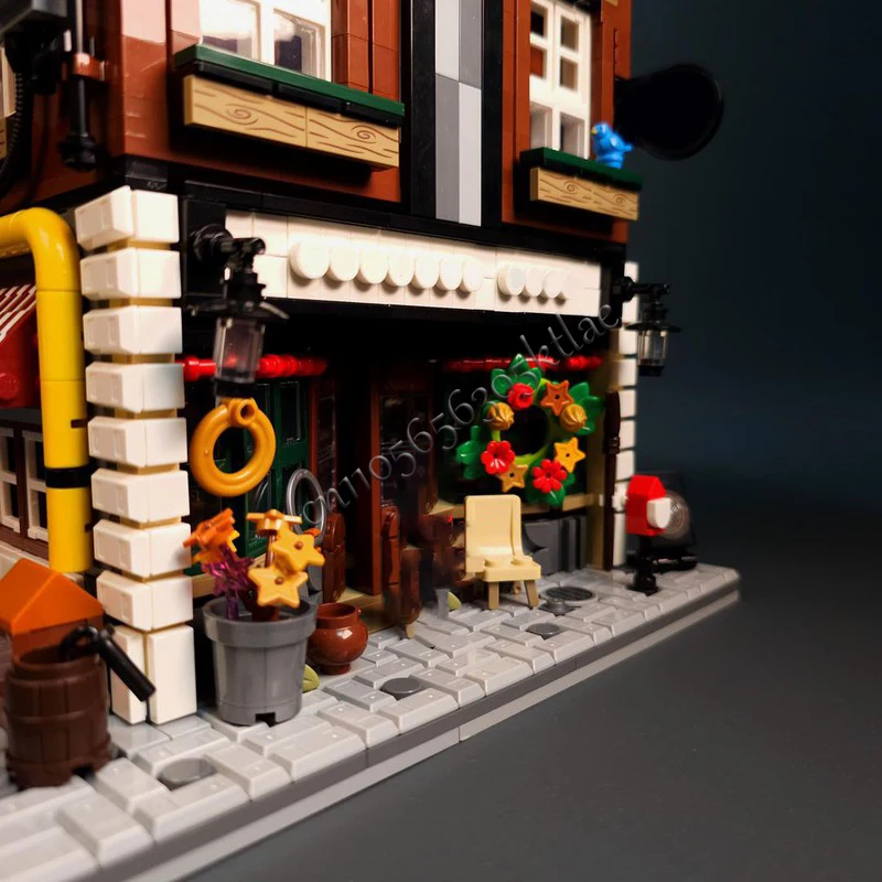 1920 부품 MOC 창의적인 도시 거리 풍경 모듈형 앤티크 상점 모델 건축 블록 어린이용 벽돌 인기 장난감 선물