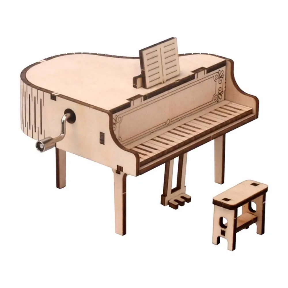 

Children's Gift Ornaments Mechanical Piano Model Wooden Toys Assembling Toy 3D Puzzle Piano Music Box Model Kits Wooden Puzzle