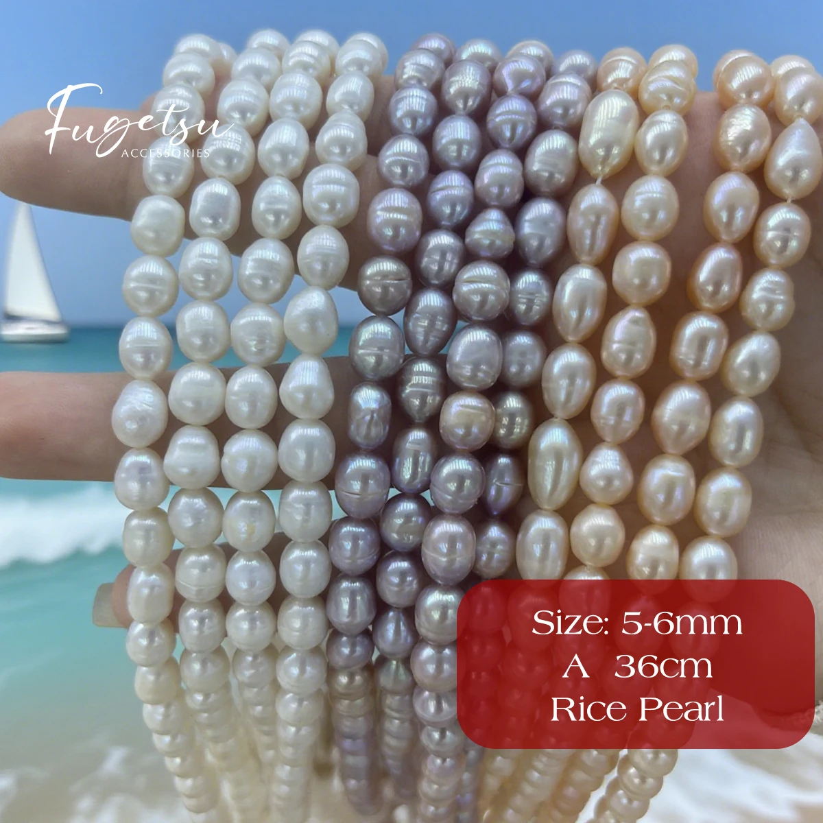 

5-6mm Natural Freshwater Pearl Rice Beads White Pink Purple Bead for DIY Women Men Necklace Bracelets Jewelry Making Accessories