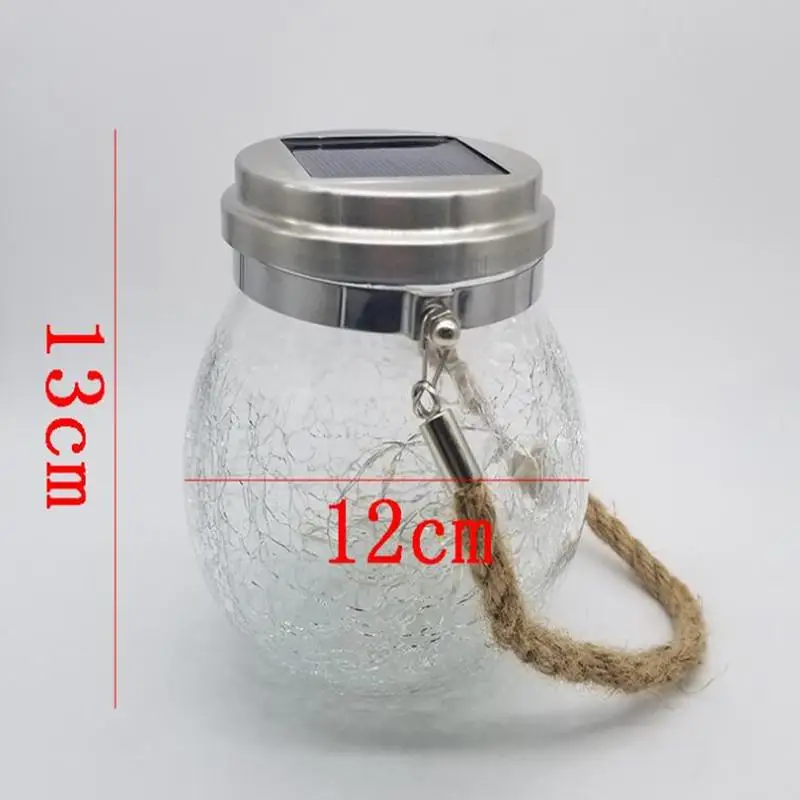 30 LEDs Solar Night Light Crack Ball Glass Jar Wishing Light Outdoor Garden Tree Christmas Decoration Lamp Without Glass Boat