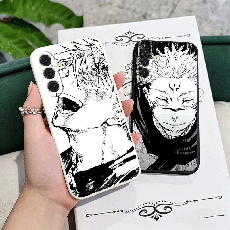 Cool Black JUJUSU Anime Soft Phone Case For Samsung A17 A16 A15 A14 A13 A57 A56 A55 A54 A53 A37 A26 A25 A24 A23 A36 A35 A34 A33
