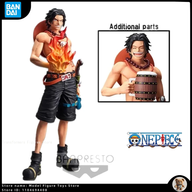 

In Stock Bandai One Piece Bandai original Banpreso Anime Action Figures Grandman Nero Portgas D Ace Barbecue Wine Cup Toys Model