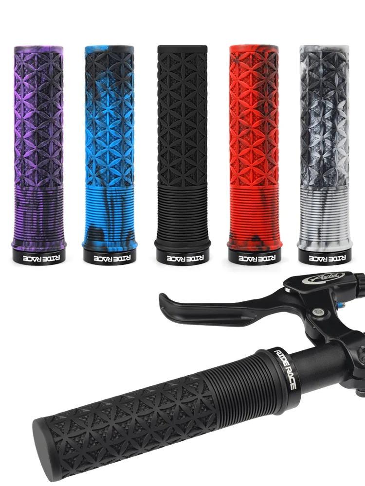 AliExpress riderace RIDERACE Bike Handlebar Grips Non-slip Rubber Mountain Lock on MTB Folding Bicycle Soft TPR Mixed Color Cycling Handle Bar Grips